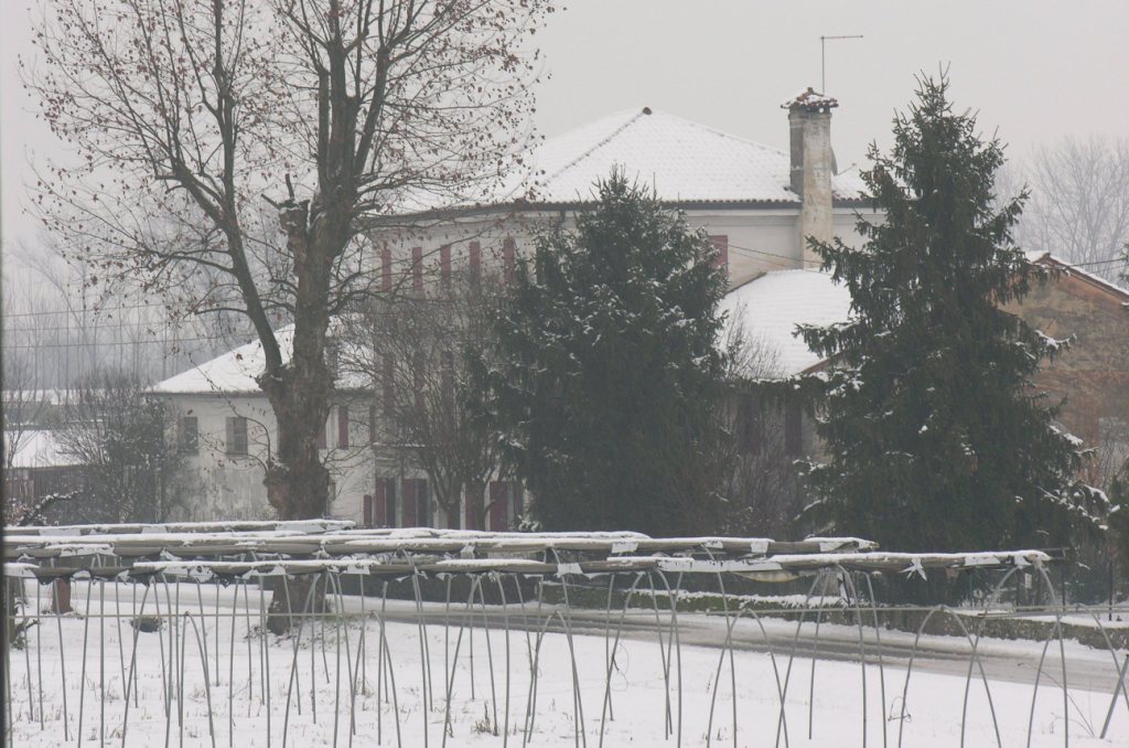 L'azienda agrigola in una nevosa giornata d'inverno